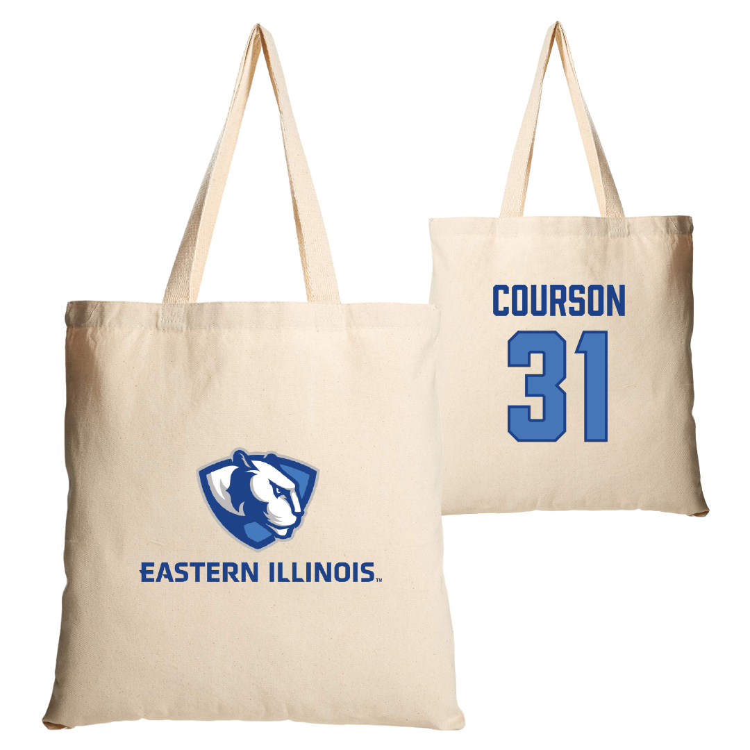 Eastern Illinois University Baseball Tan Canvas Tote Bag - #31 Zach Courson