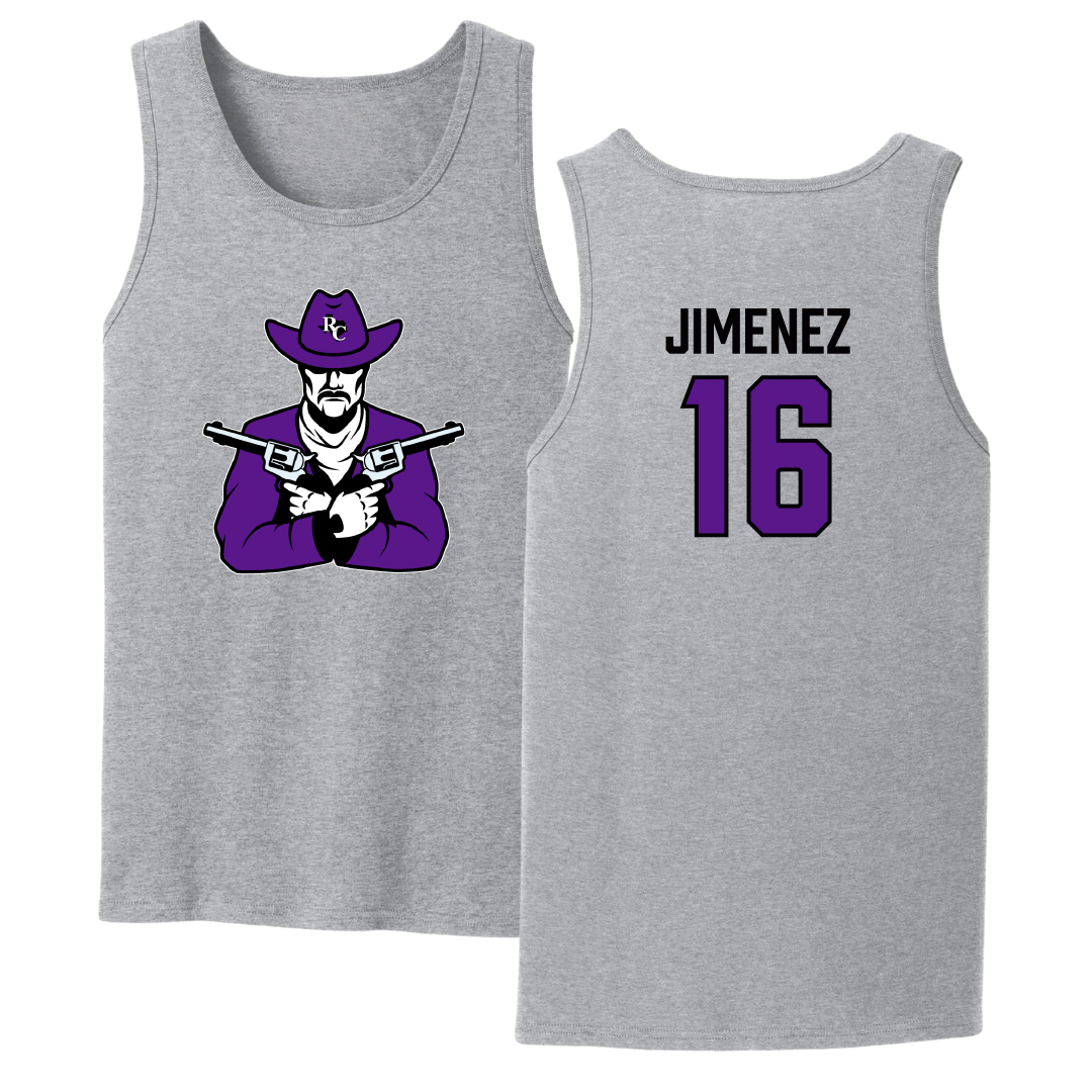 Ranger College Baseball Sport Gray Tank Top - #16 Enmanuel Jimenez