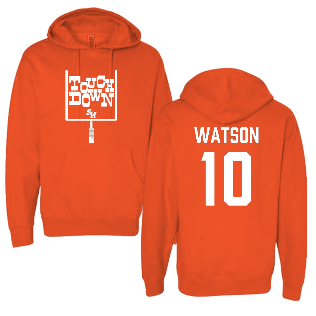 Sam Houston State University Football Orange Touchdown Hoodie - #10 Hunter Watson