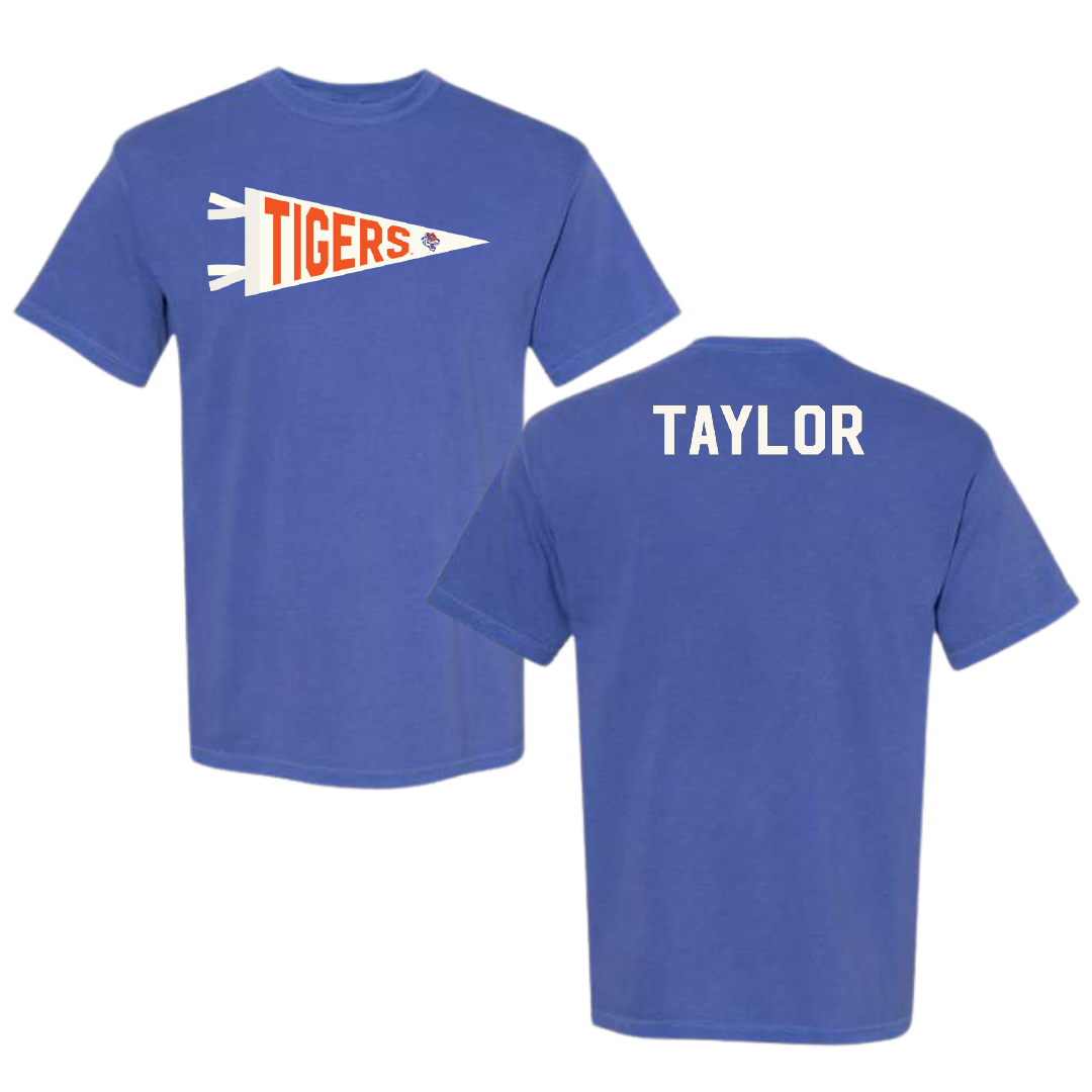 Savannah State University TF and XC Blue Pennant Comfort Colors Tee - Victoria Taylor