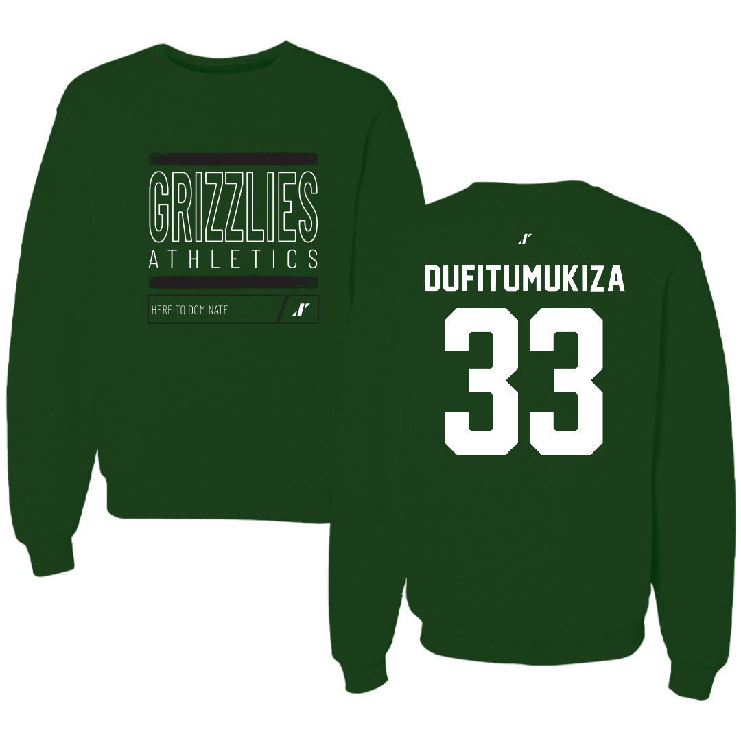 Adams State University Soccer Forest Green Dominate Crewneck - #33 Frank Angelo Dufitumukiza