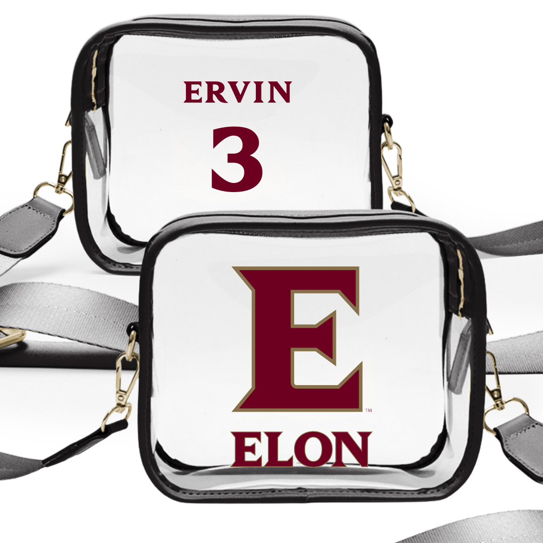 Elon University Basketball (W) Black Clear Stadium Bag - #3 Alyssa Ervin