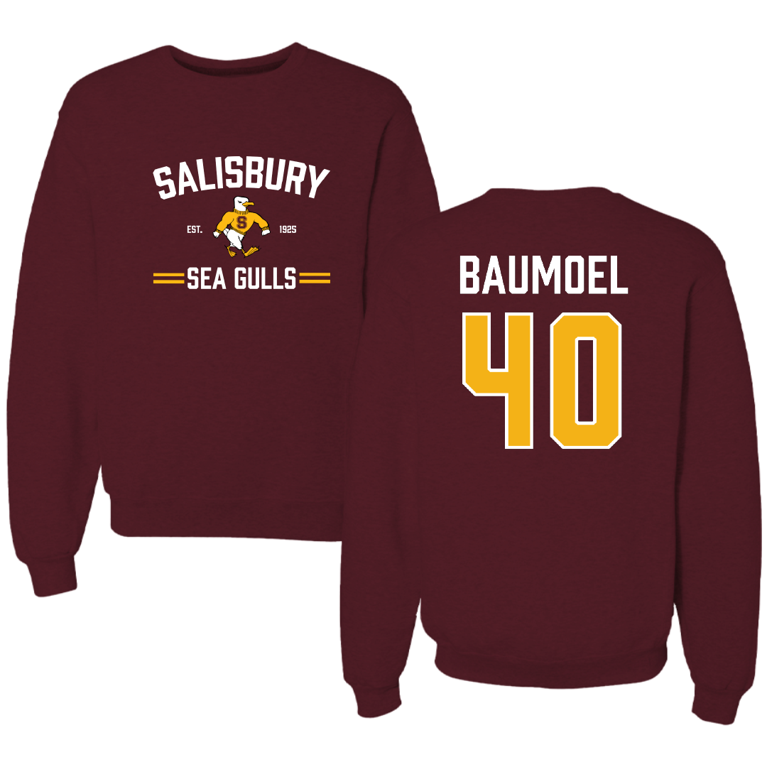 Salisbury University Lacrosse (M) Maroon General Crewneck - #40 Jake Baumoel