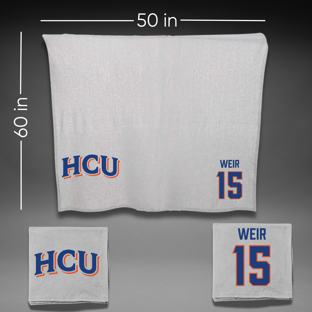 Houston Christian University Football Gray Blanket - #15 Jake Weir