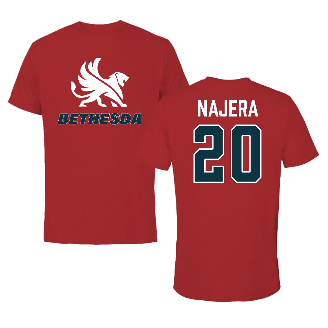 Bethesda University Baseball Canvas Red Tee - #20 Jake Najera