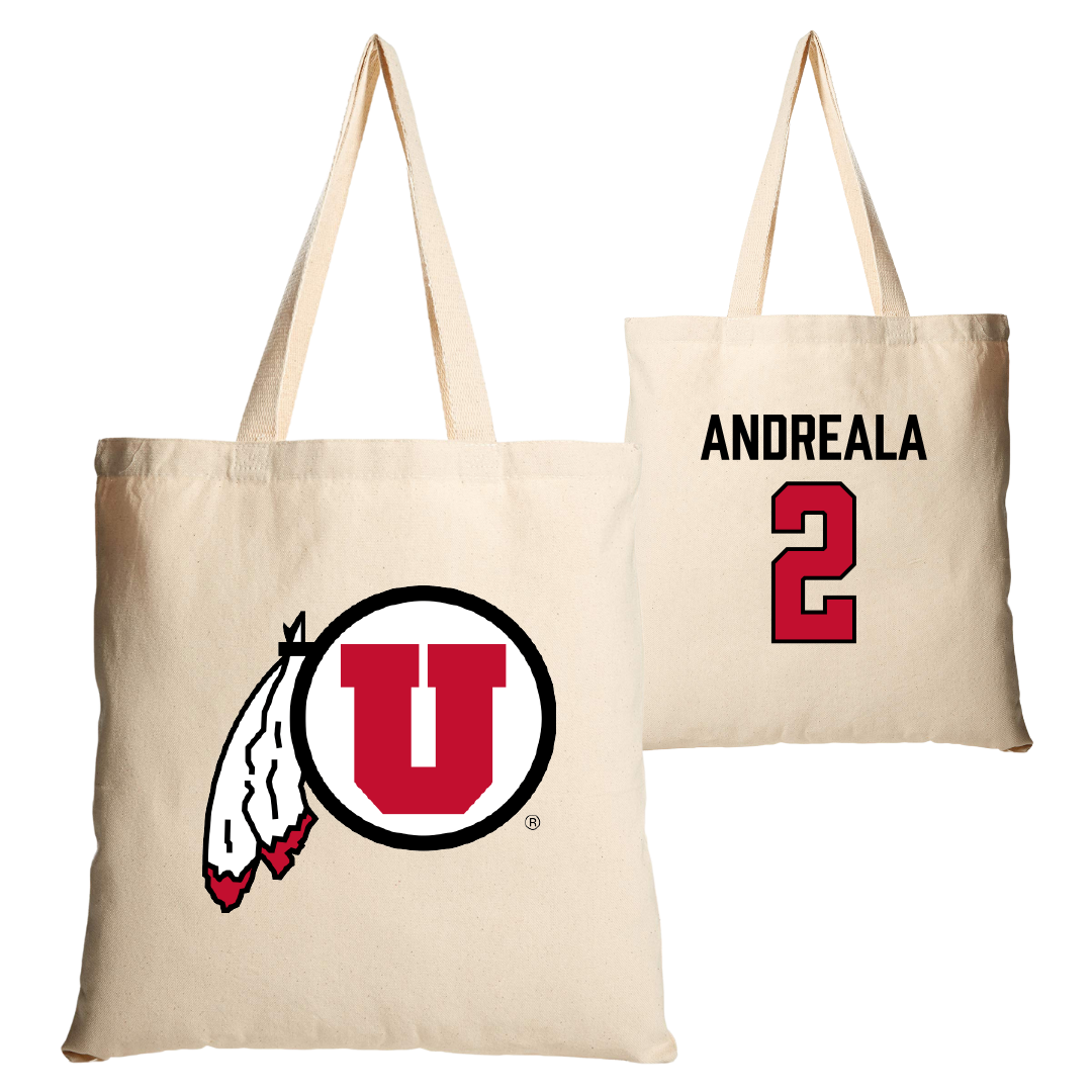 University of Utah Lacrosse Tan Canvas Tote Bag - #2 Jared Andreala