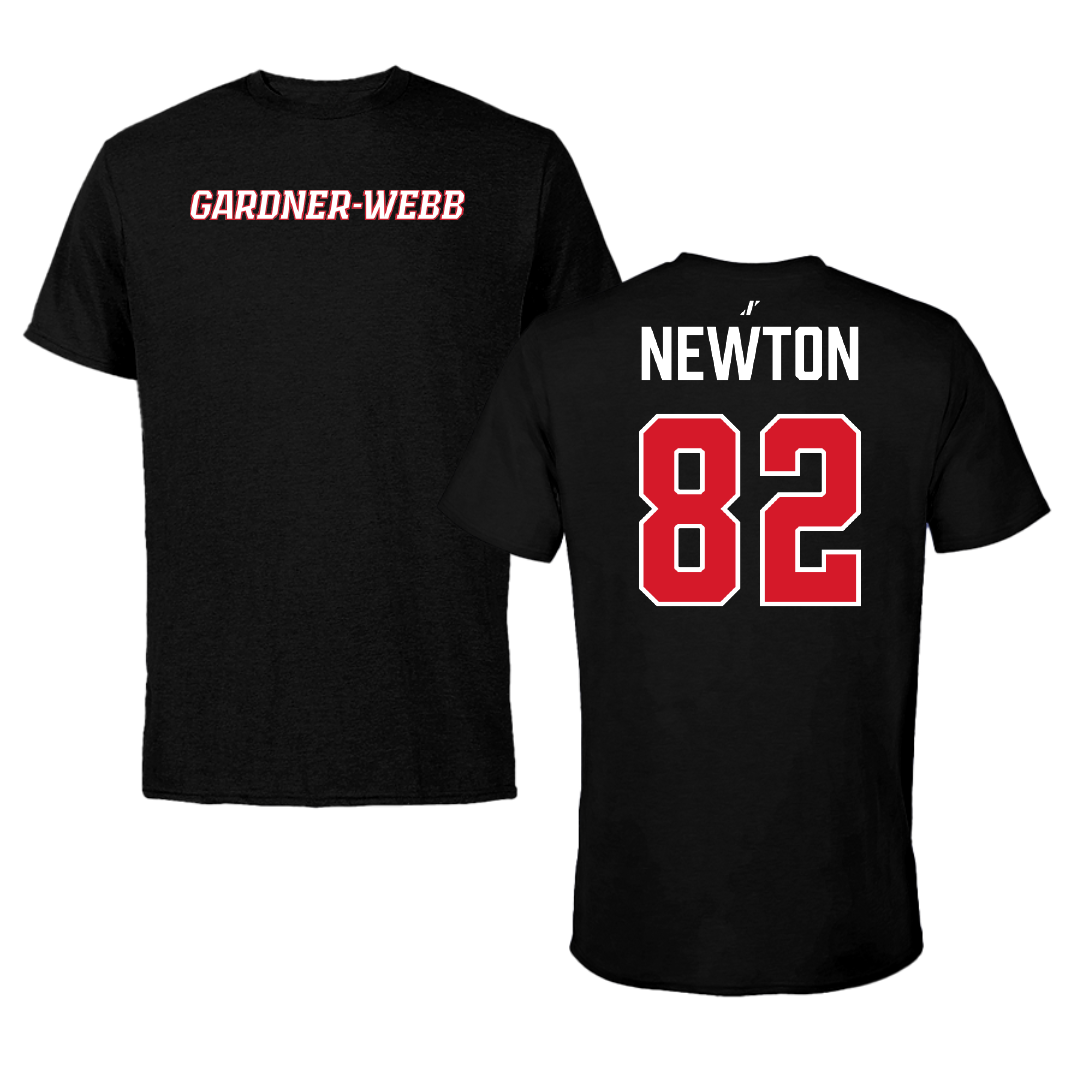 Gardner-Webb University Football Black Performance Tee - #82 James Newton
