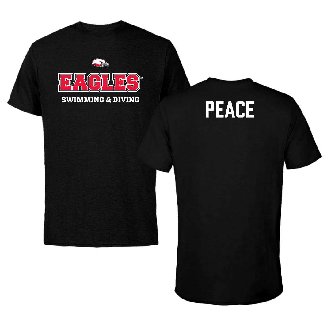 Biola University Swimming & Diving Black Performance Tee - Josh Peace