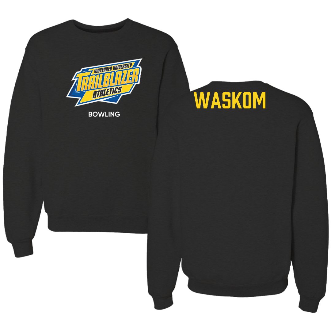Vincennes University Bowling (M) Black Crewneck - Dakota Waskom