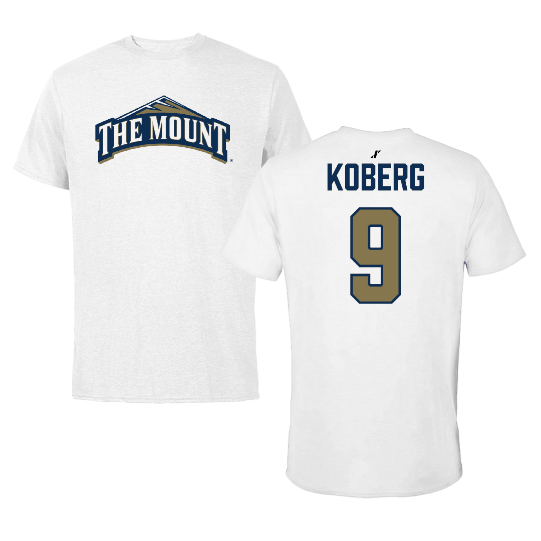 Mount St. Mary's University Softball White Performance Tee - #9 Grace Koberg