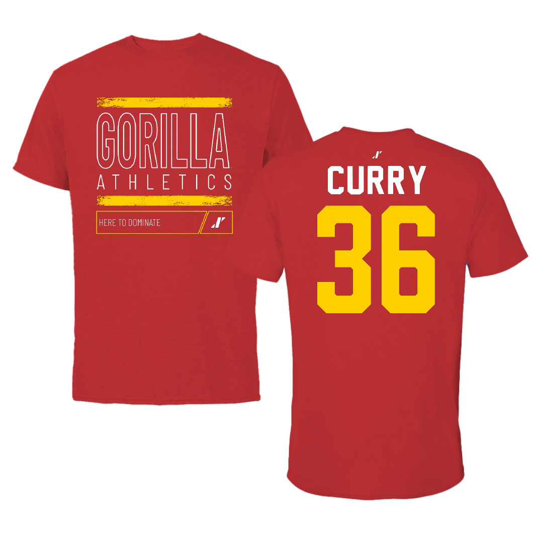 Pittsburg State University Baseball Red Dominate Performance Tee - #36 Ryker Curry