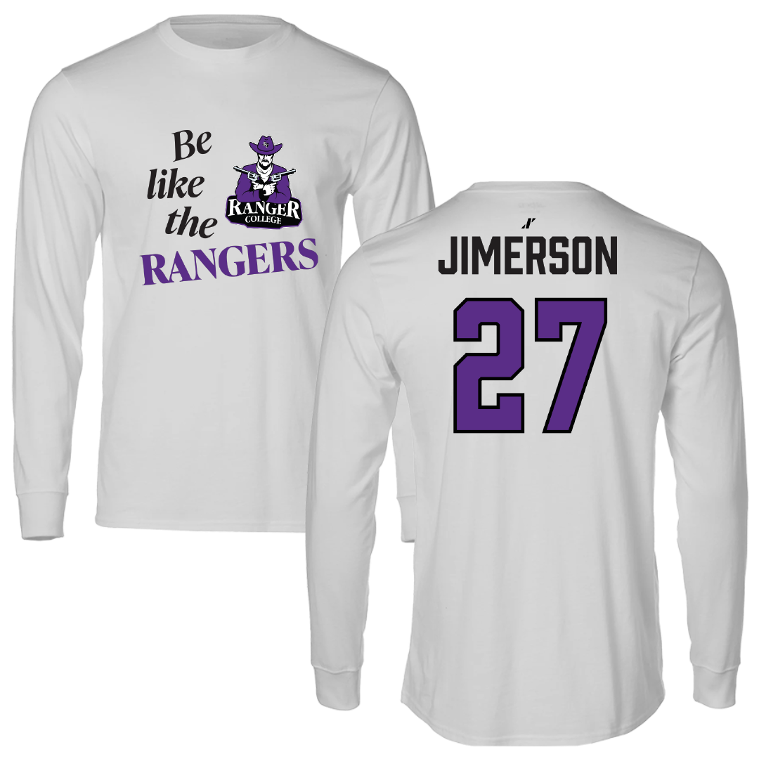 Ranger College Baseball Light Gray Be Like Us Long Sleeve - #27 CJ Jimerson