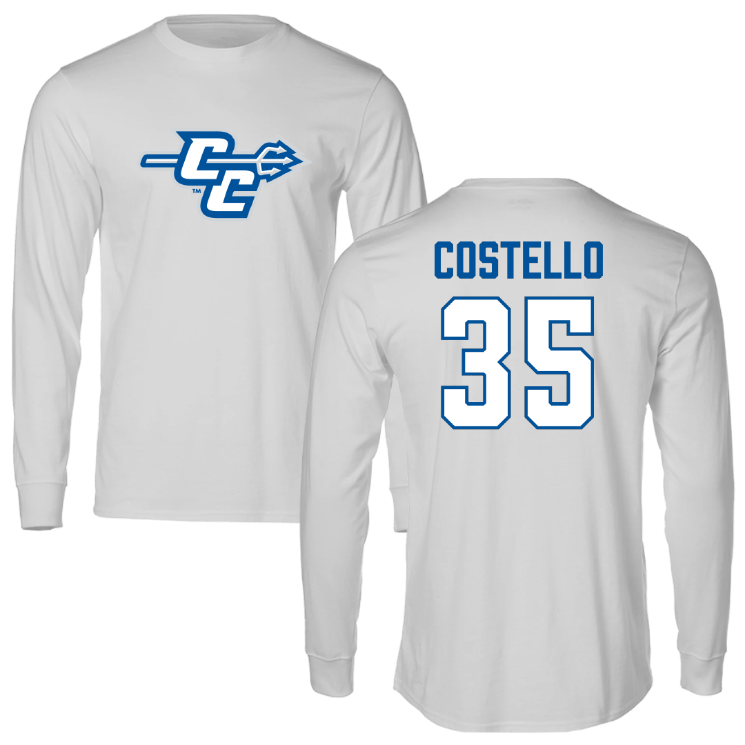 Central Connecticut State University Baseball Light Gray Performance Tee - #35 Anthony Costello