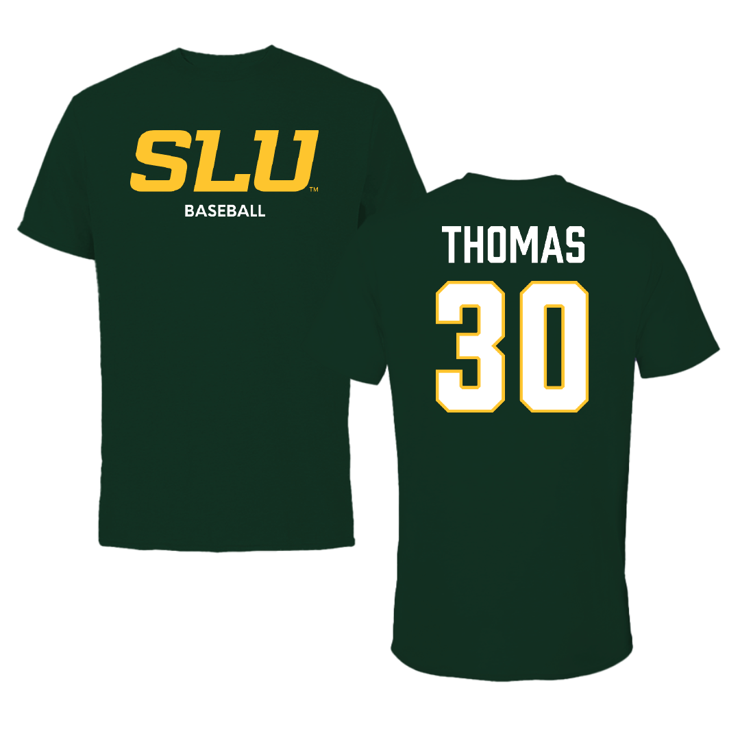 Southeastern Louisiana University Baseball Forest Green Tee - #30 Shea Thomas
