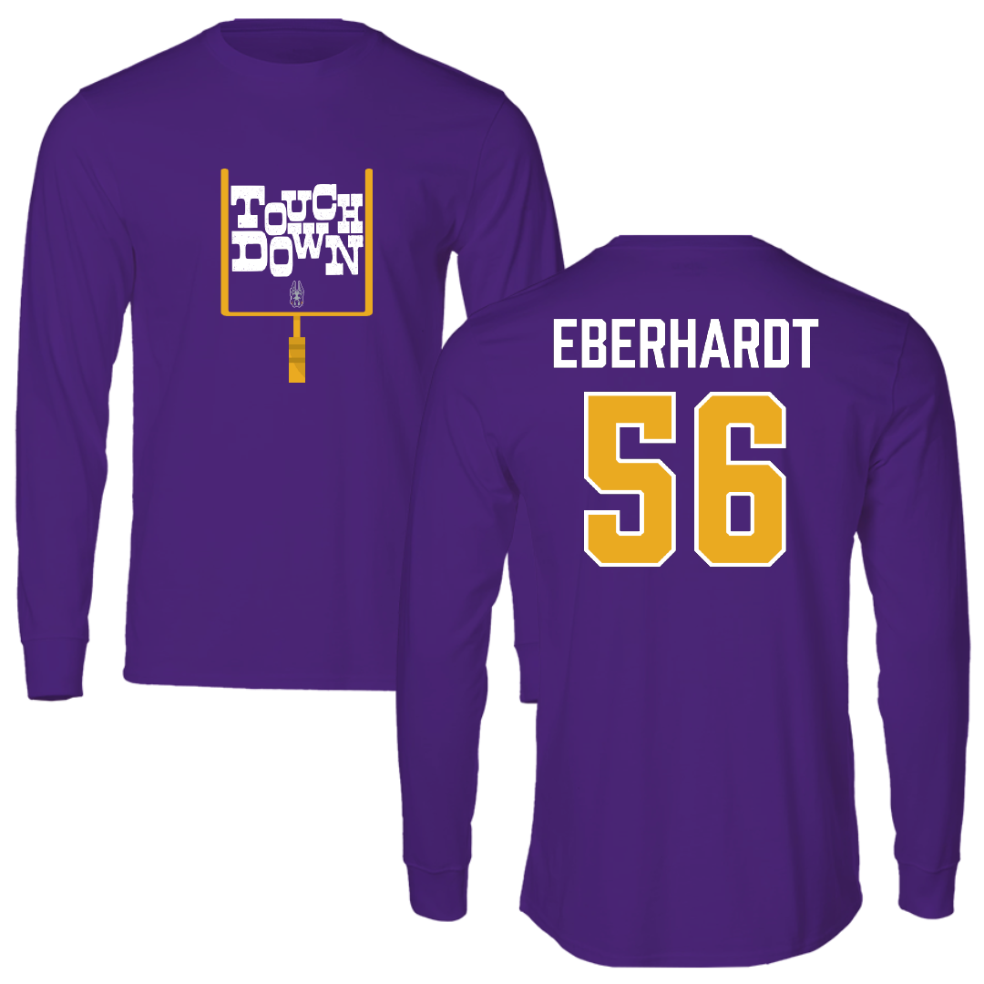 University at Albany Football Purple Touchdown Performance Long Sleeve - #56 Neco Eberhardt