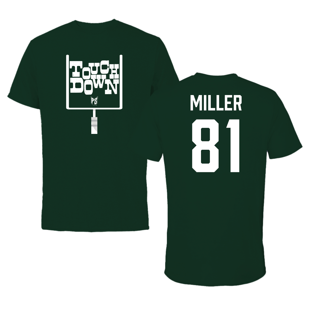 Portland State University Football Forest Green Touchdown Tee - #81 Chance Miller