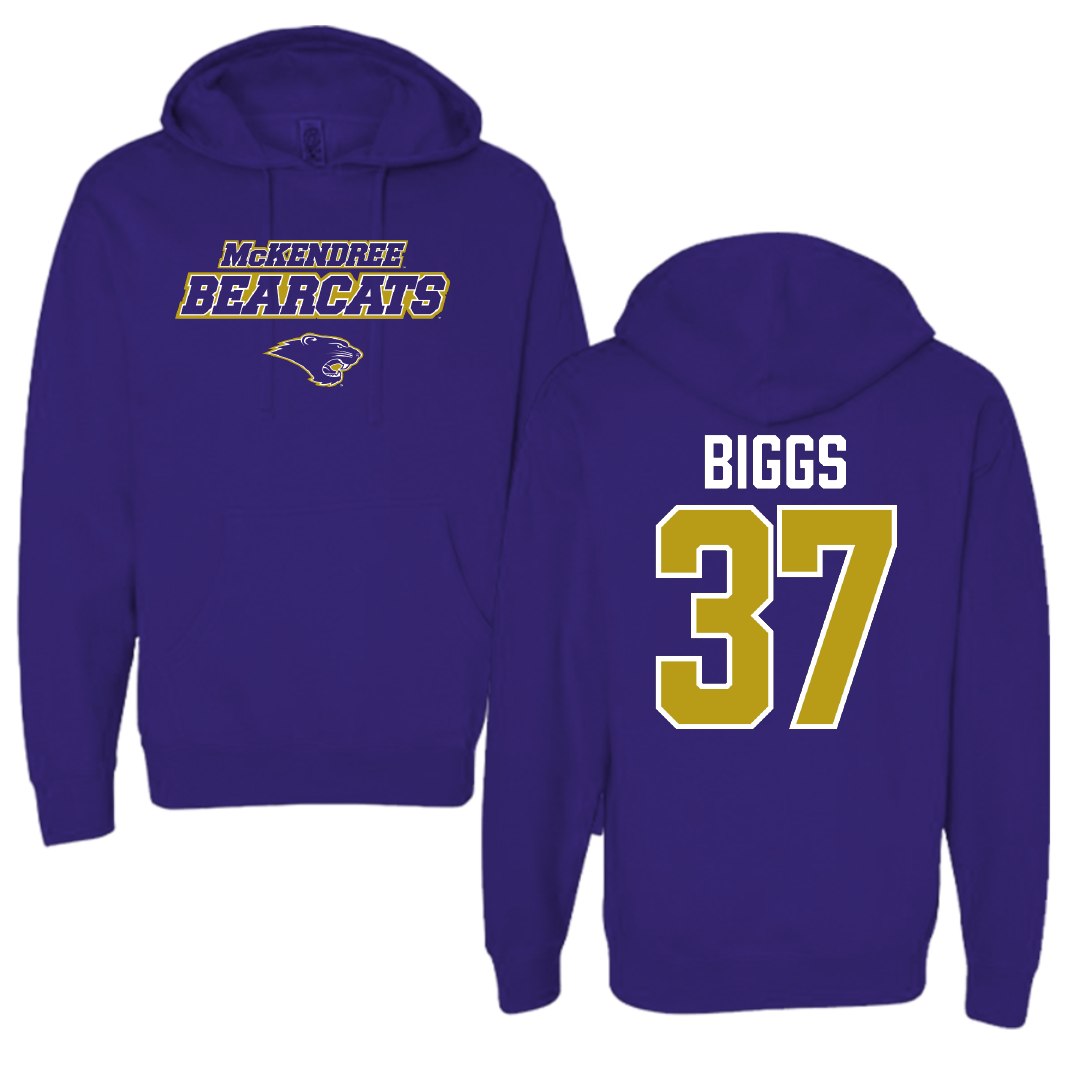 McKendree University Baseball Purple General Hoodie - #37 Brayden Biggs