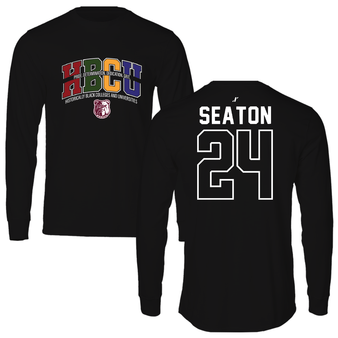 Alabama A&M University Baseball Black HBCU Performance Long Sleeve - #24 Avery Seaton