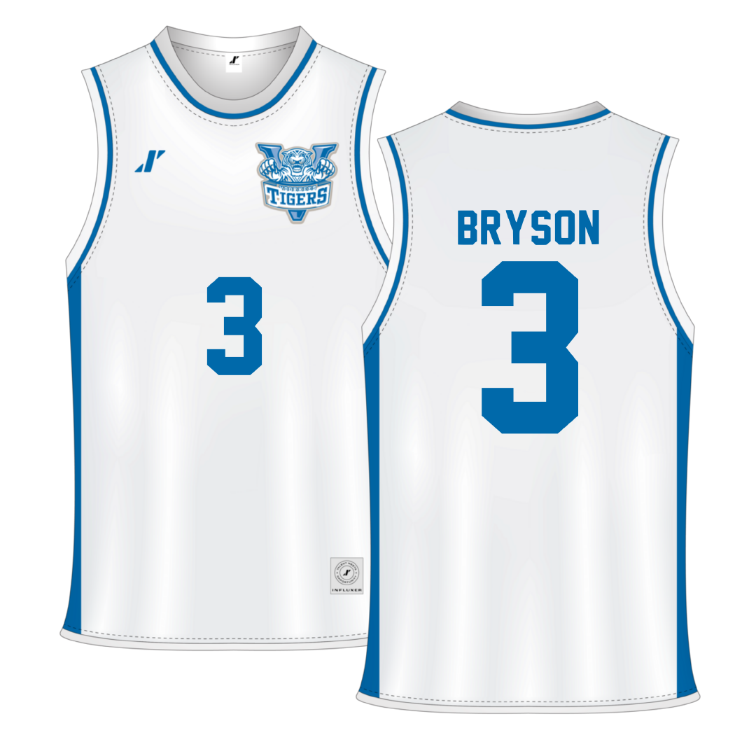 Voorhees University White Basketball Jersey - #3 Omari Bryson
