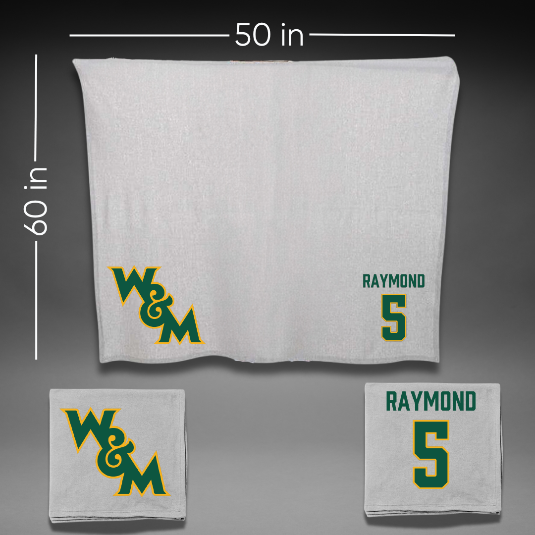 William & Mary Football Gray Blanket - #5 Rashad Raymond