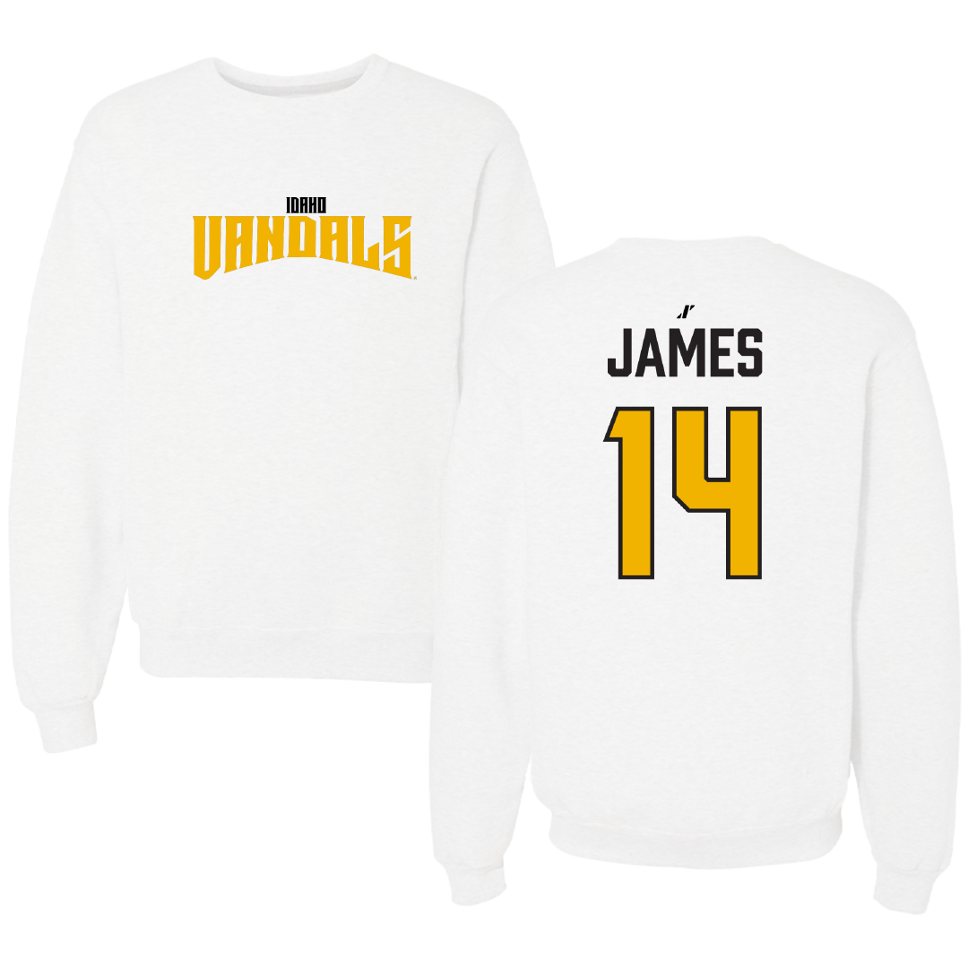 University of Idaho Soccer White Classic Crewneck - #14 Emma James