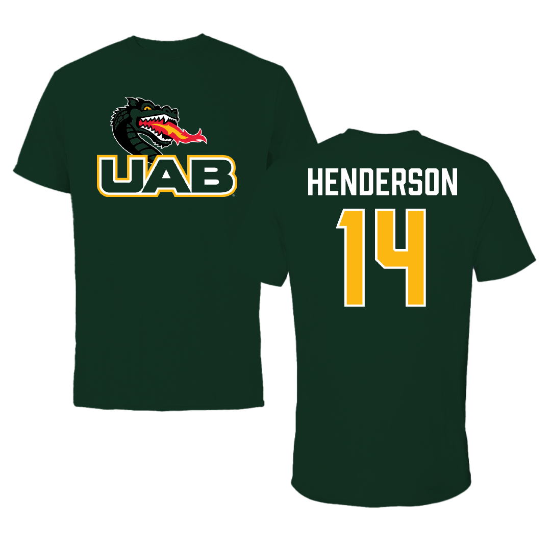 University of Alabama at Birmingham Softball Forest Green Tee - #14 Antonia Henderson