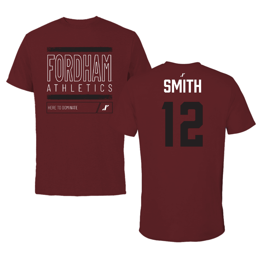 Fordham University Football Maroon Dominate Tee - #12 Gunnar Smith