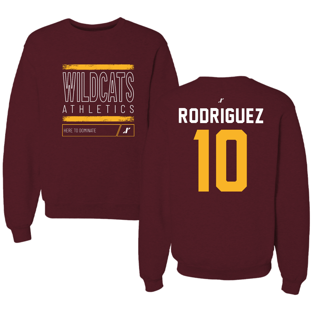 Bethune-Cookman University Baseball Maroon Dominate Crewneck - #10 Josh Rodriguez