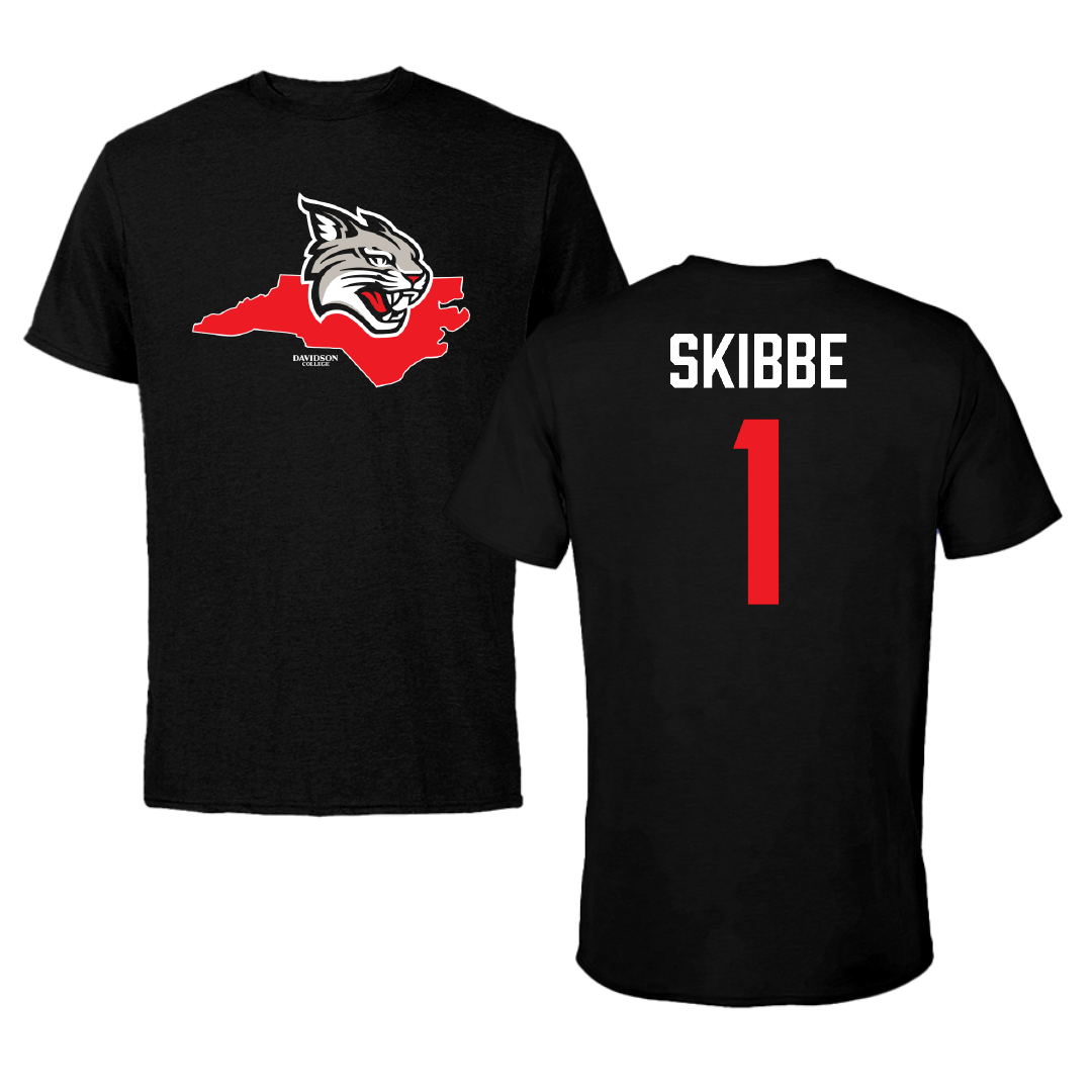 Davidson College Lacrosse (W) Black State Performance Tee - #1 Jenna Skibbe