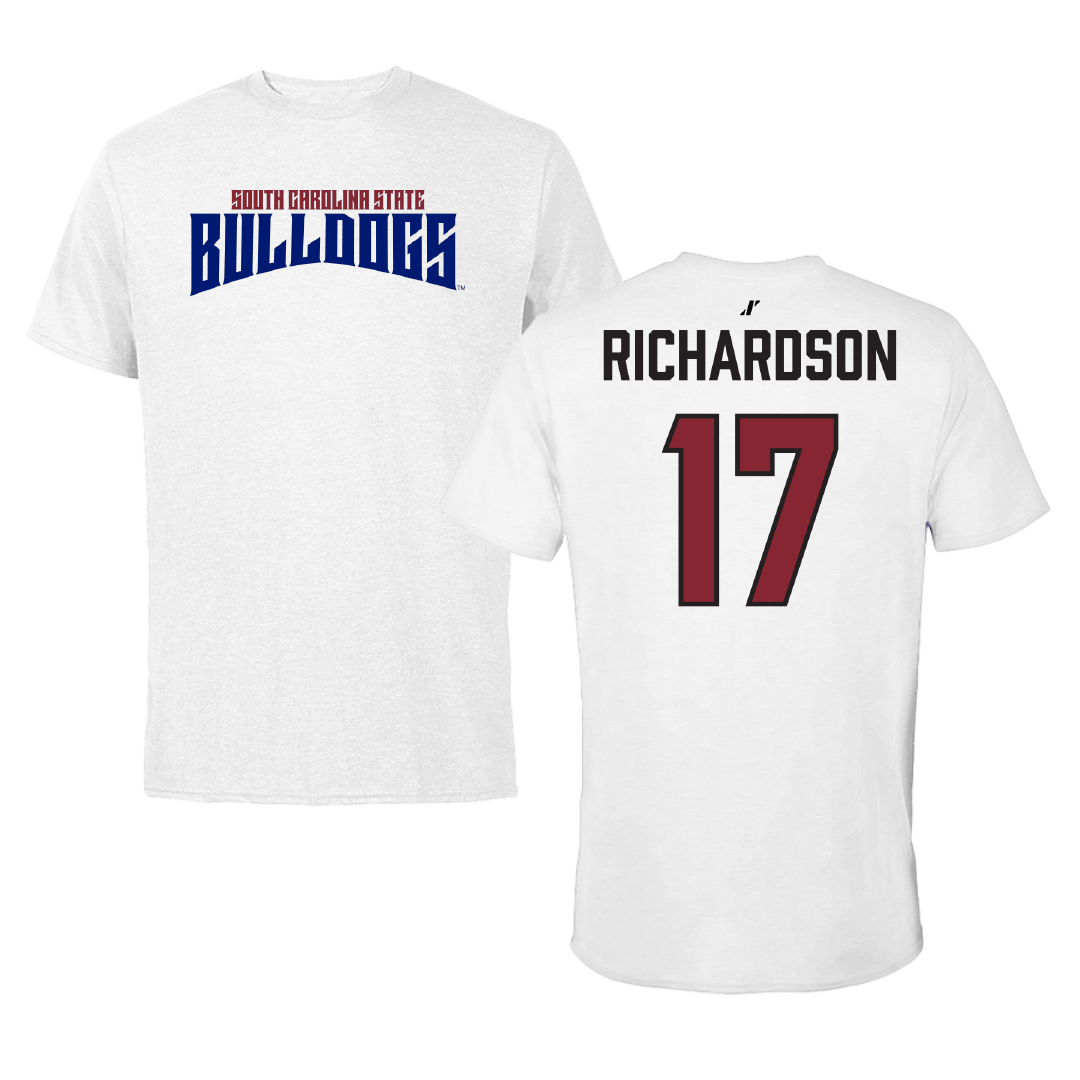 South Carolina State University Football White Classic Tee - #17 Malik Richardson