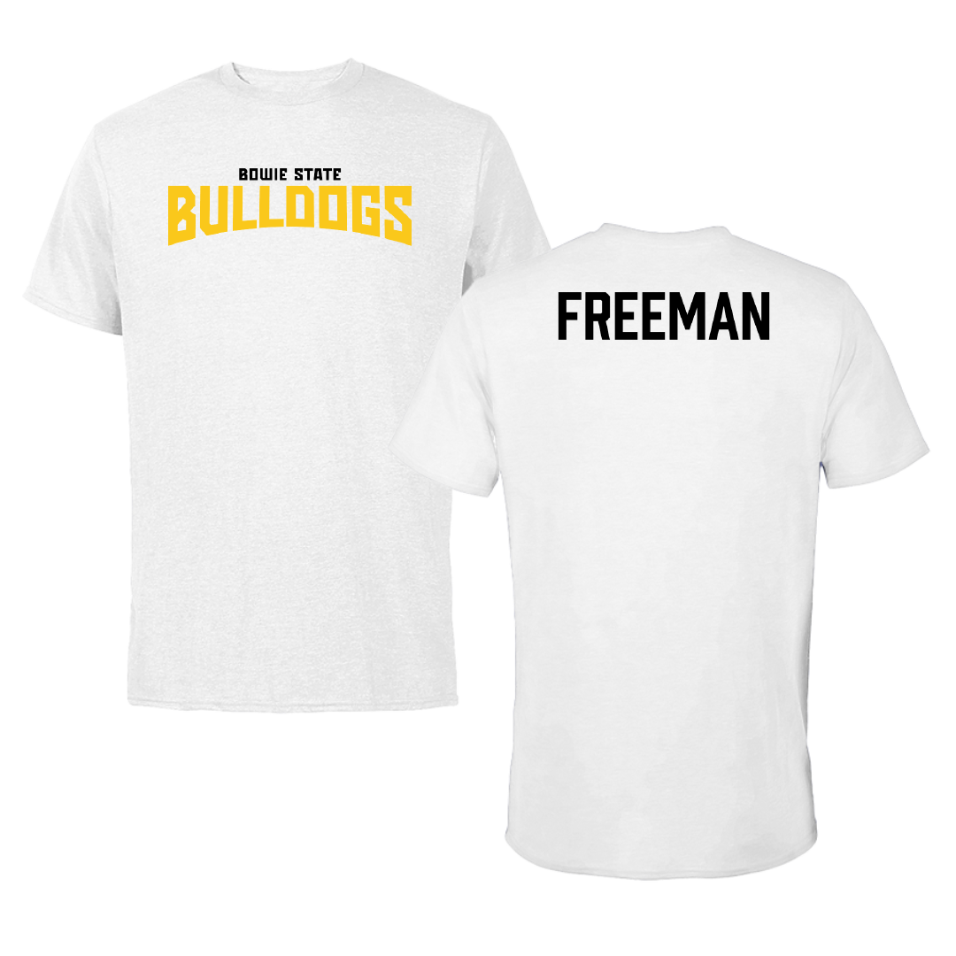 Bowie State University TF and XC White Classic Performance Tee - Brandon Freeman