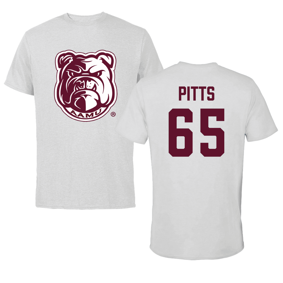 Alabama A&M University Football Light Gray Tee - #65 Devin Pitts