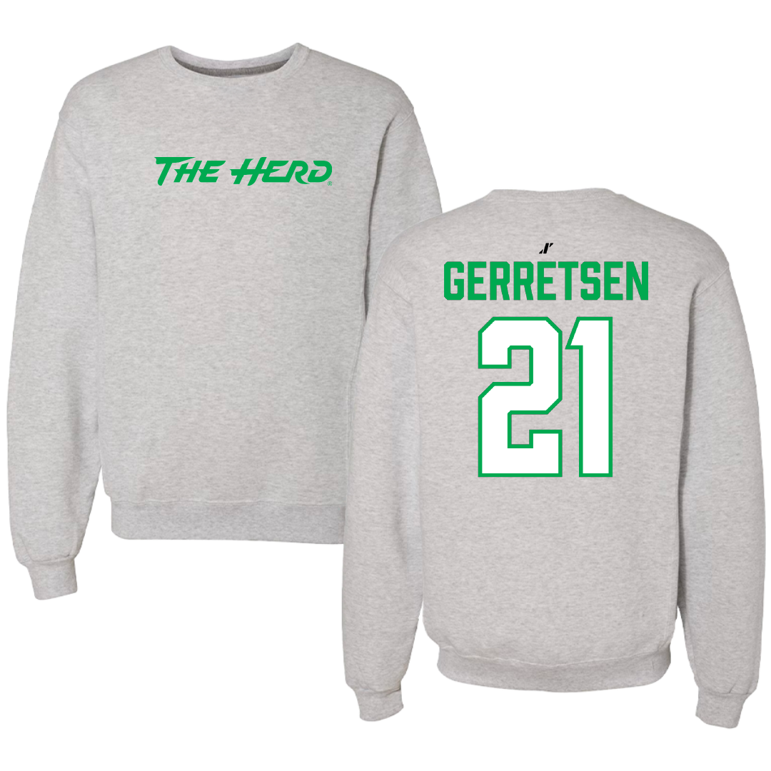 Marshall University Soccer Light Gray Crewneck - #21 Abigail Gerretsen