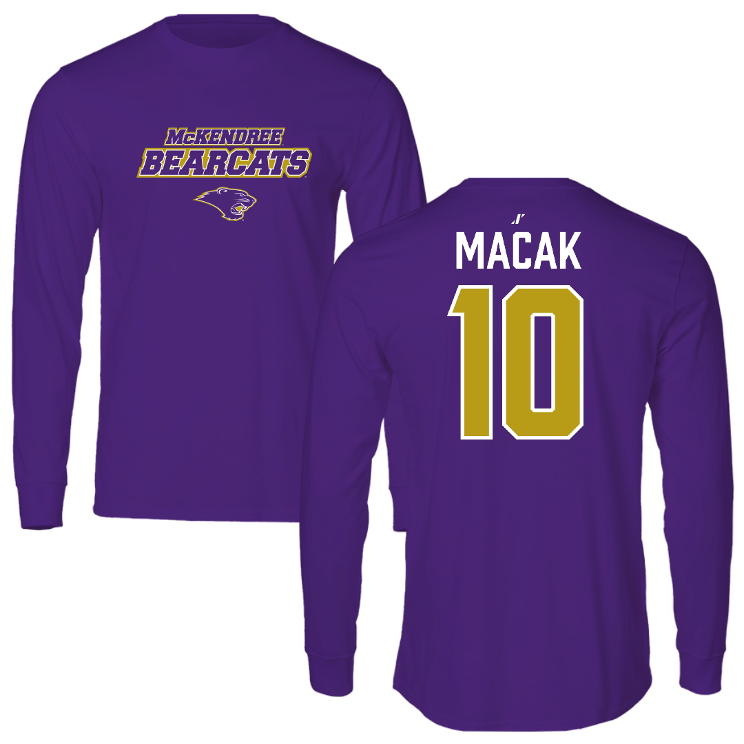 McKendree University Baseball Purple General Long Sleeve - #10 Brody Macak
