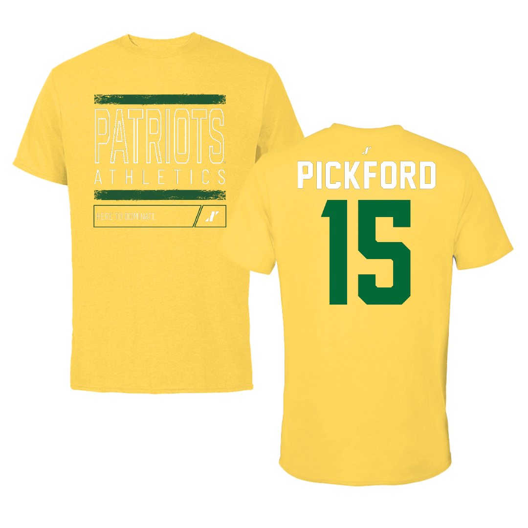 George Mason University Softball Yellow Dominate Tee - #15 Logan Pickford