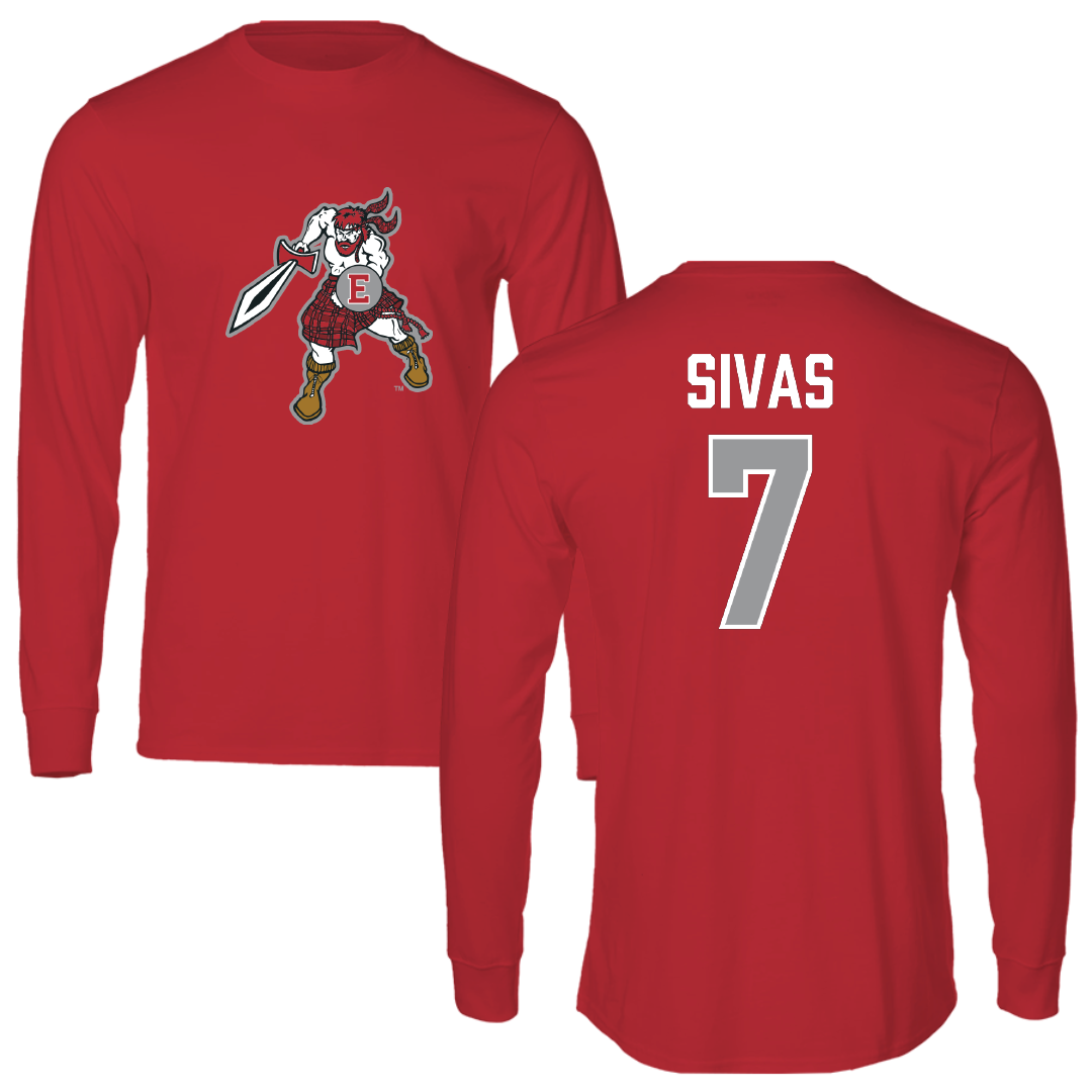 PennWest Edinboro Volleyball Red Long Sleeve - #7 Klaresajane Sivas