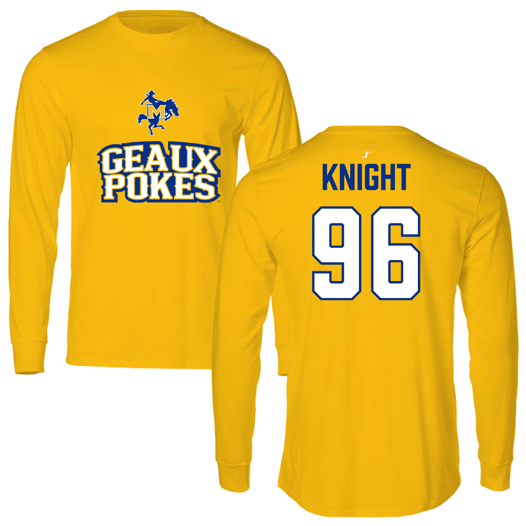 McNeese State University Football Gold General Long Sleeve - #96 Connor Knight