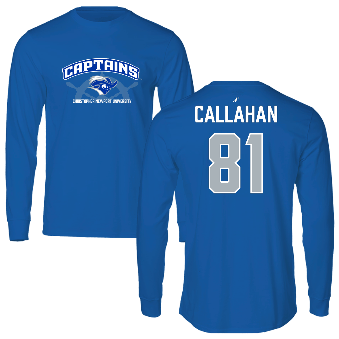 Christopher Newport University Football Blue General Performance Long Sleeve - #81 Jordan Callahan
