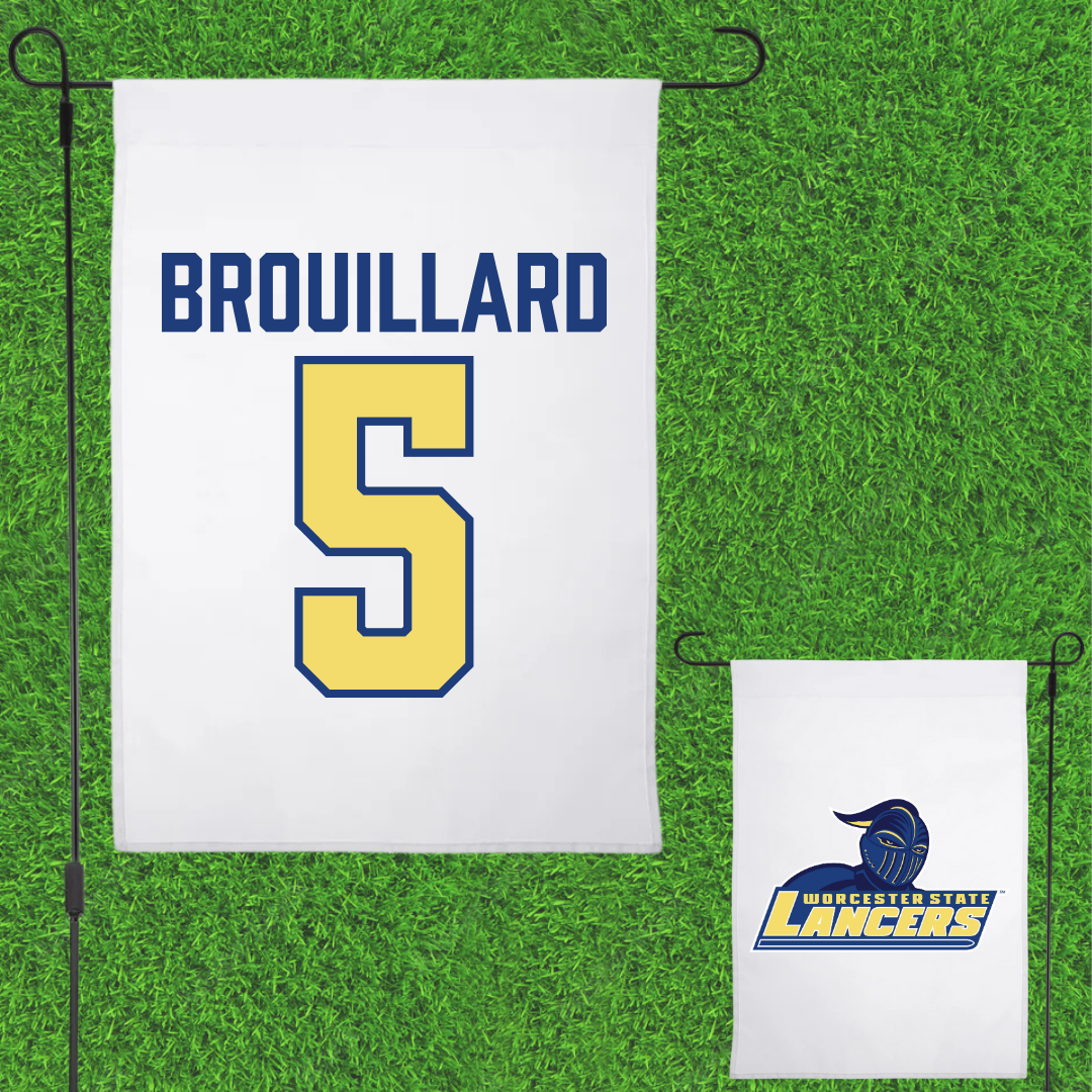 Worcester State University Softball White Garden Flag - #5 Cali Brouillard