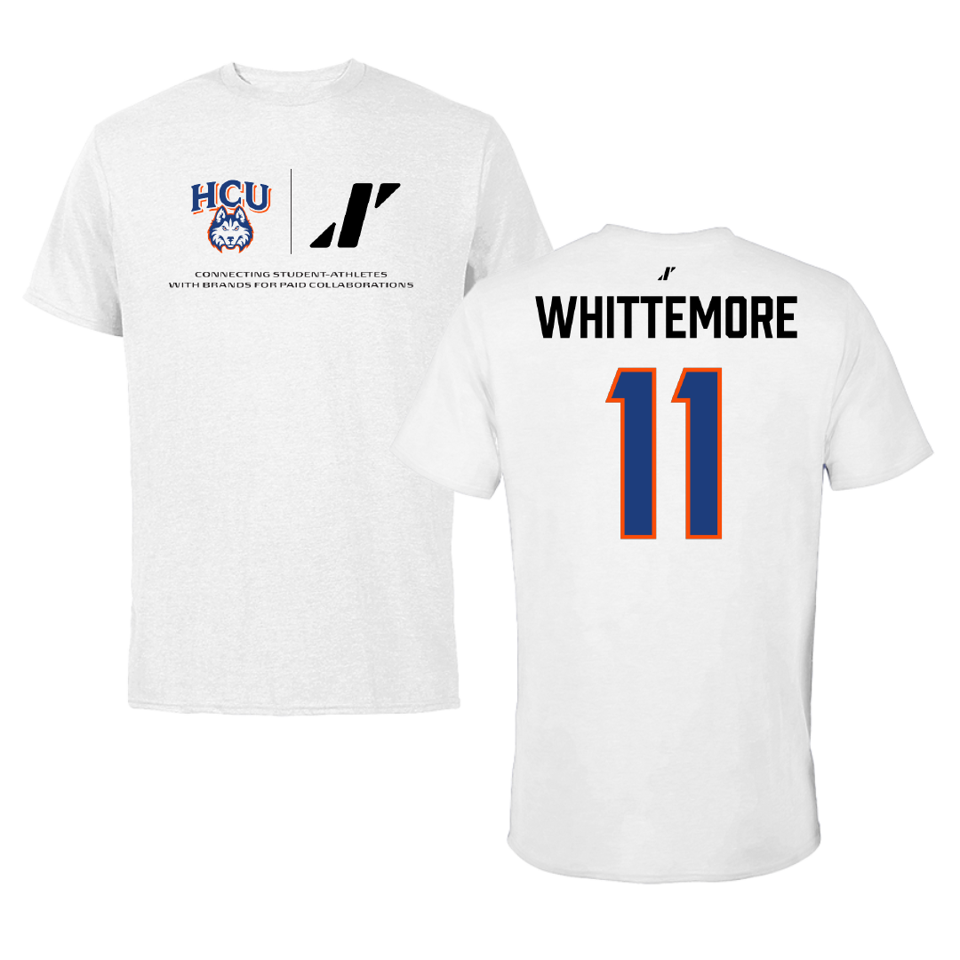 Houston Christian University Beach Volleyball White Rally Performance Tee - #11 Mycah Whittemore