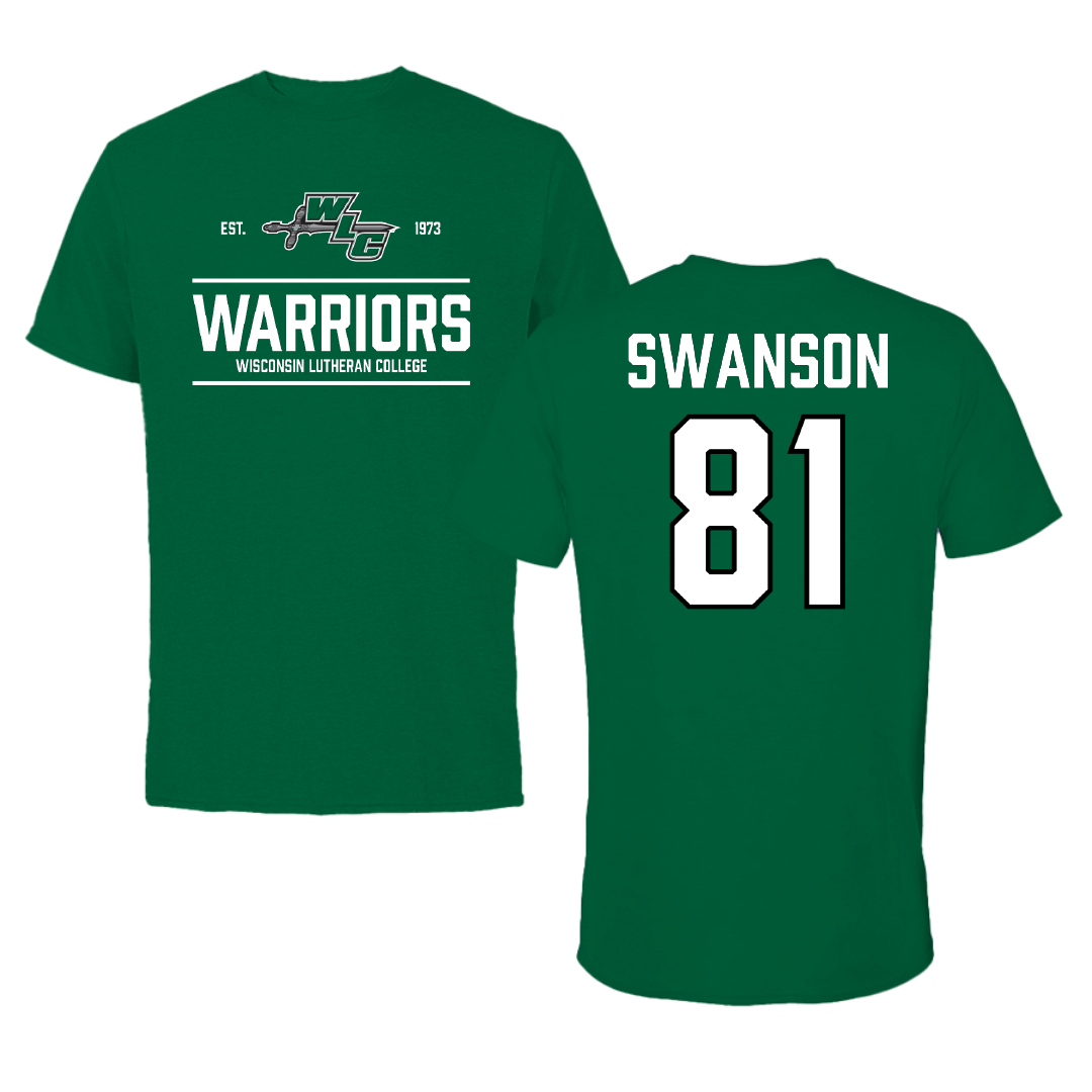 Wisconsin Lutheran College Football Green General Tee - #81 Jay Swanson