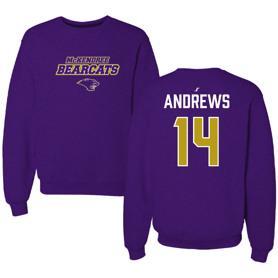 McKendree University Soccer Purple General Crewneck - #14 Aubrey Andrews