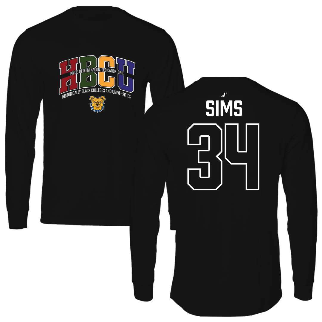 North Carolina A&T State University Softball Black HBCU Performance Long Sleeve - #34 Destiny Sims
