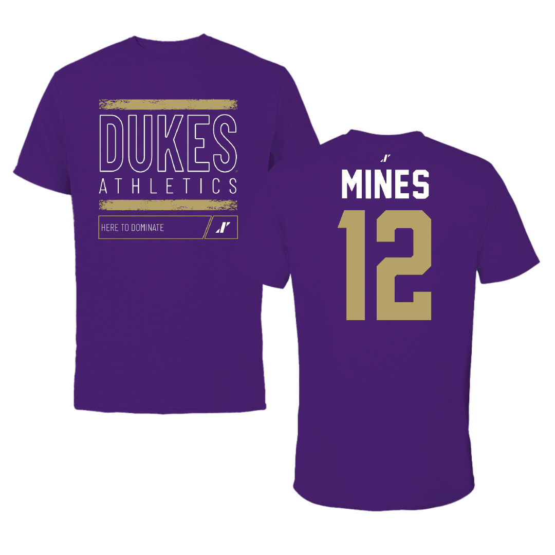 James Madison University Football Purple Dominate Performance Tee - #12 Jayden Mines