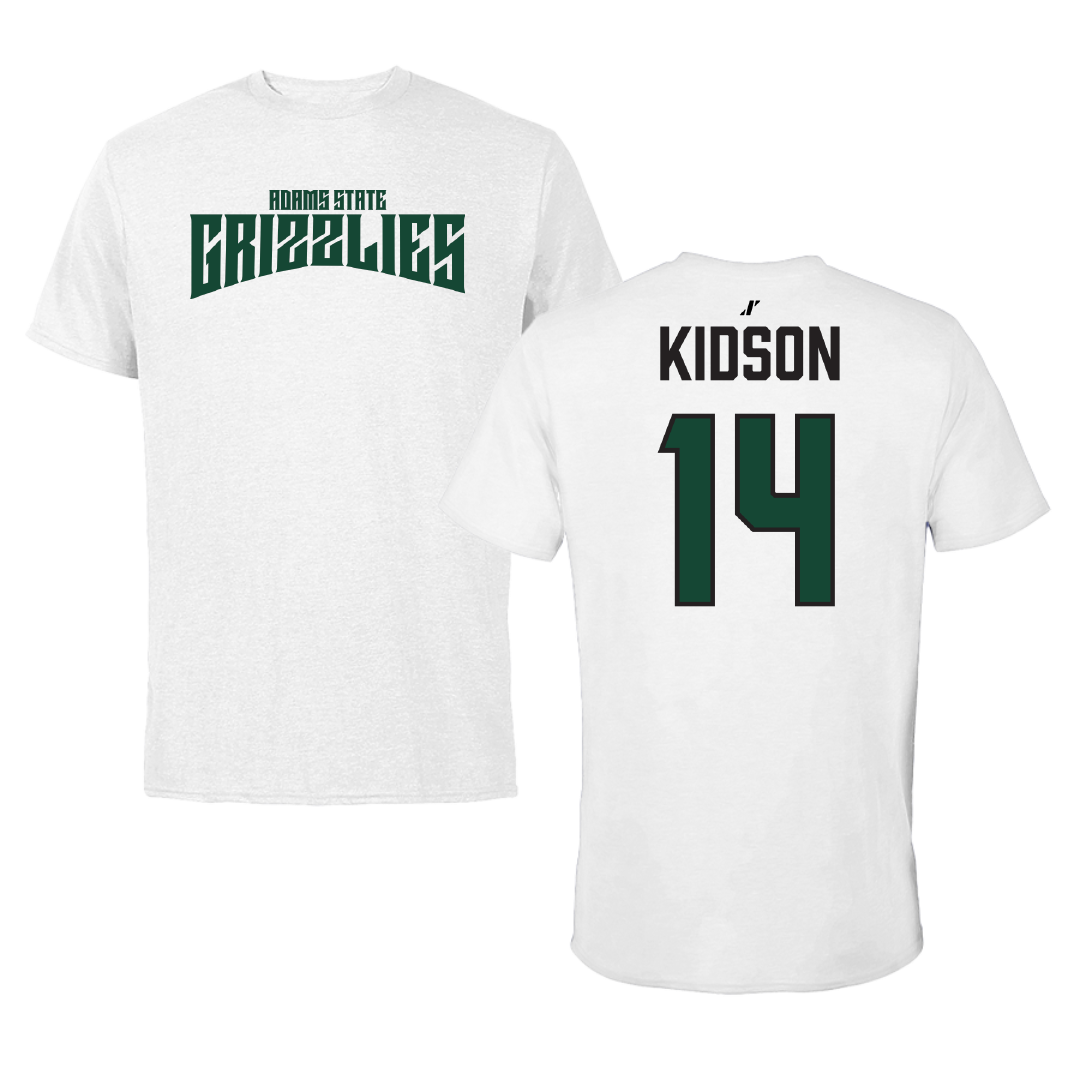 Adams State University Soccer White Classic Tee - #14 Eric Kidson