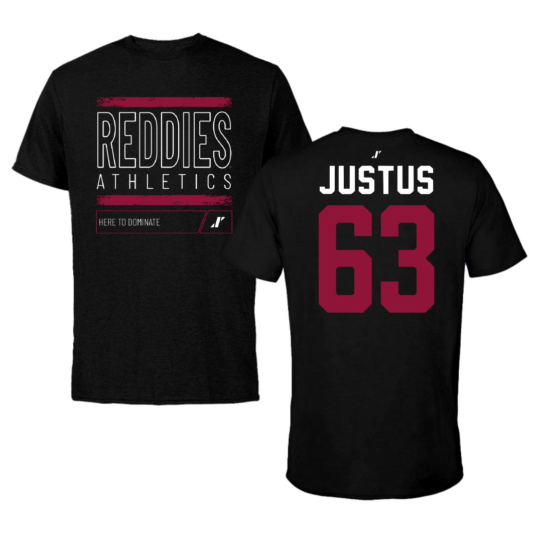 Henderson State University Football Black Dominate Tee - #63 Conner Justus