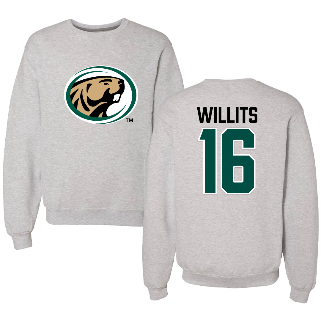 Bemidji State University Football Gray Crewneck - #16 Jerred Willits