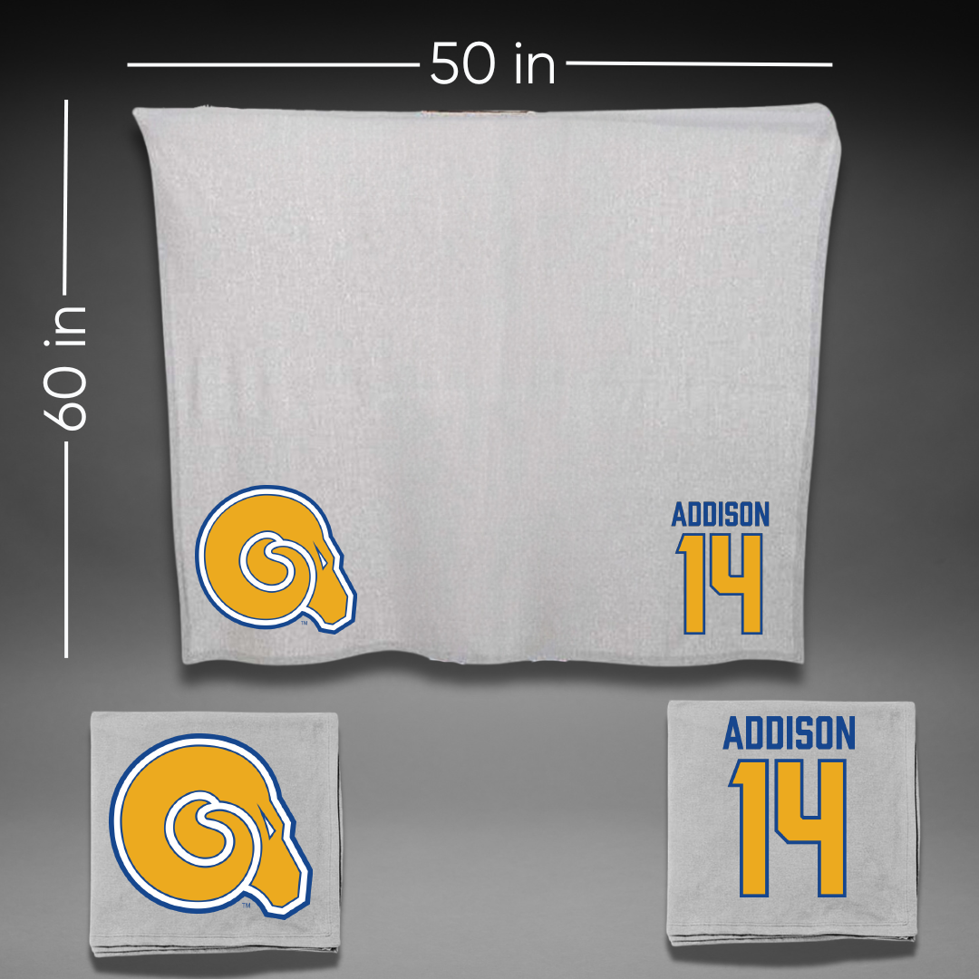 Albany State University Baseball Gray Blanket - #14 Luke Addison