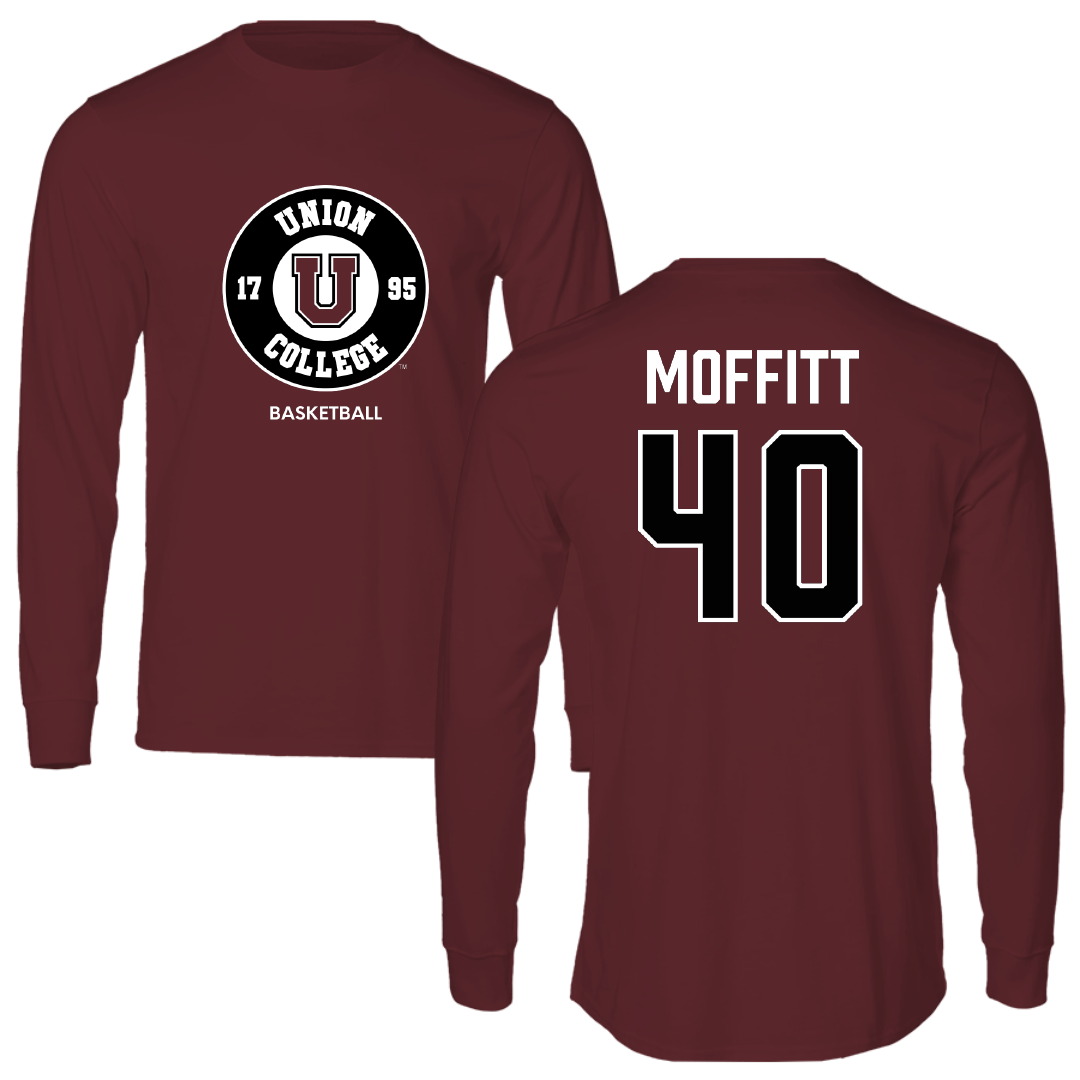 Union College Basketball (M) Maroon Long Sleeve - #40 Trace Moffitt