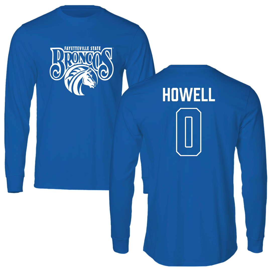 Fayetteville State University Basketball Blue Long Sleeve - #0 Larry Howell